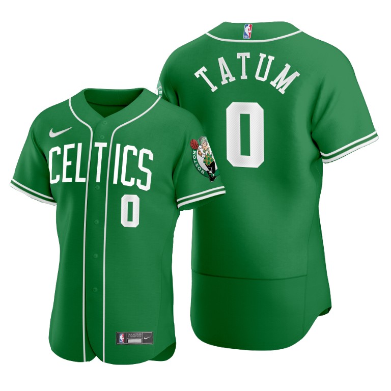 Men's Boston Celtics #0 Jayson Tatum Green 2020 NBA X MLB Crossover Edition Jersey